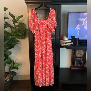 Pink & Orange Floral Maxi